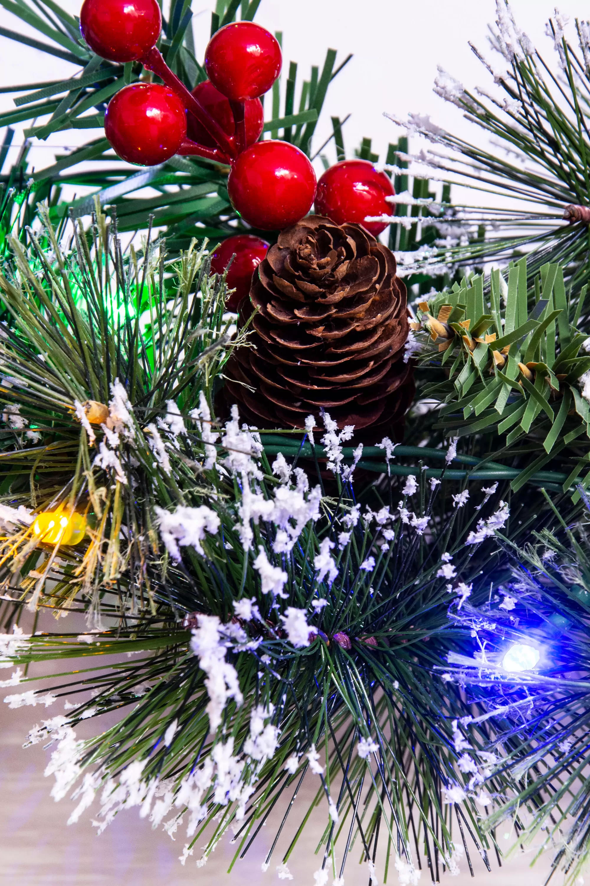 Online Christmas Tree World 50Cm Pre-Lit Decorated Mixed Pine Wreath Warm White/Multicolour Leds