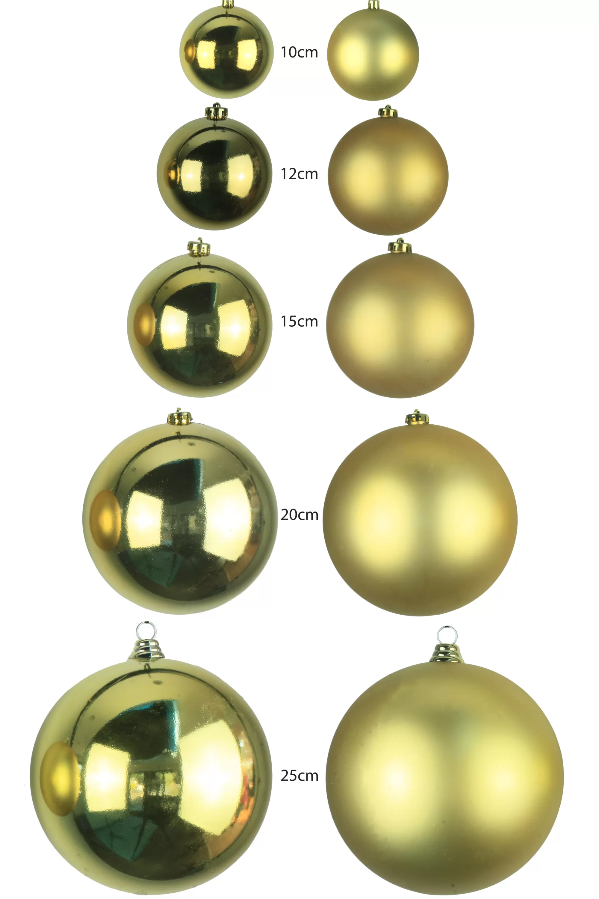 Fashion Christmas Tree World Bulk Gold Bauble Sets Shiny/Matte 10Cm-25Cm (Indoor/Outdoor Use)
