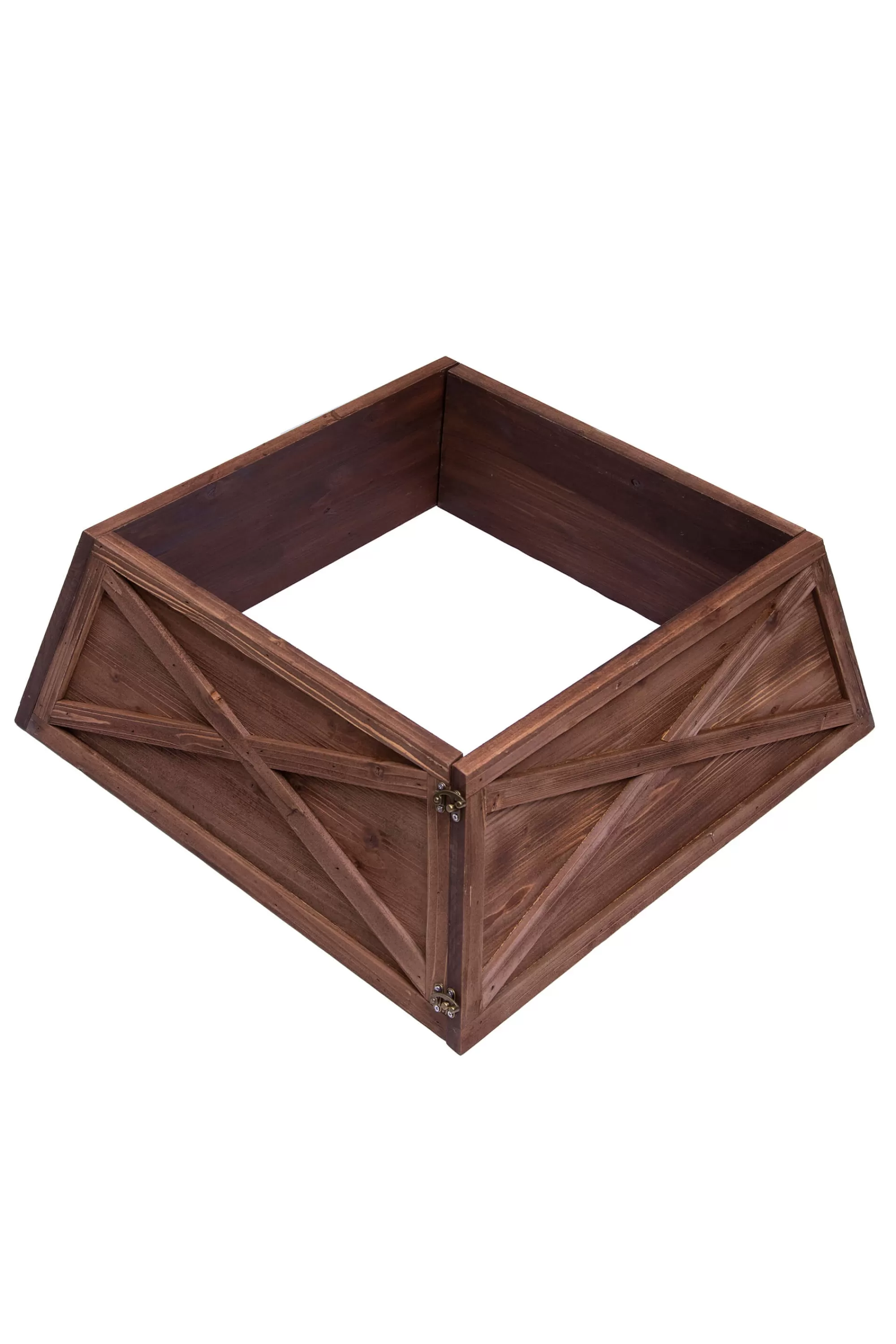 New Christmas Tree World Large Wooden Trapezoid Christmas Tree Skirt (Fits 6Ft-9Ft Trees - 3 Colours Available)
