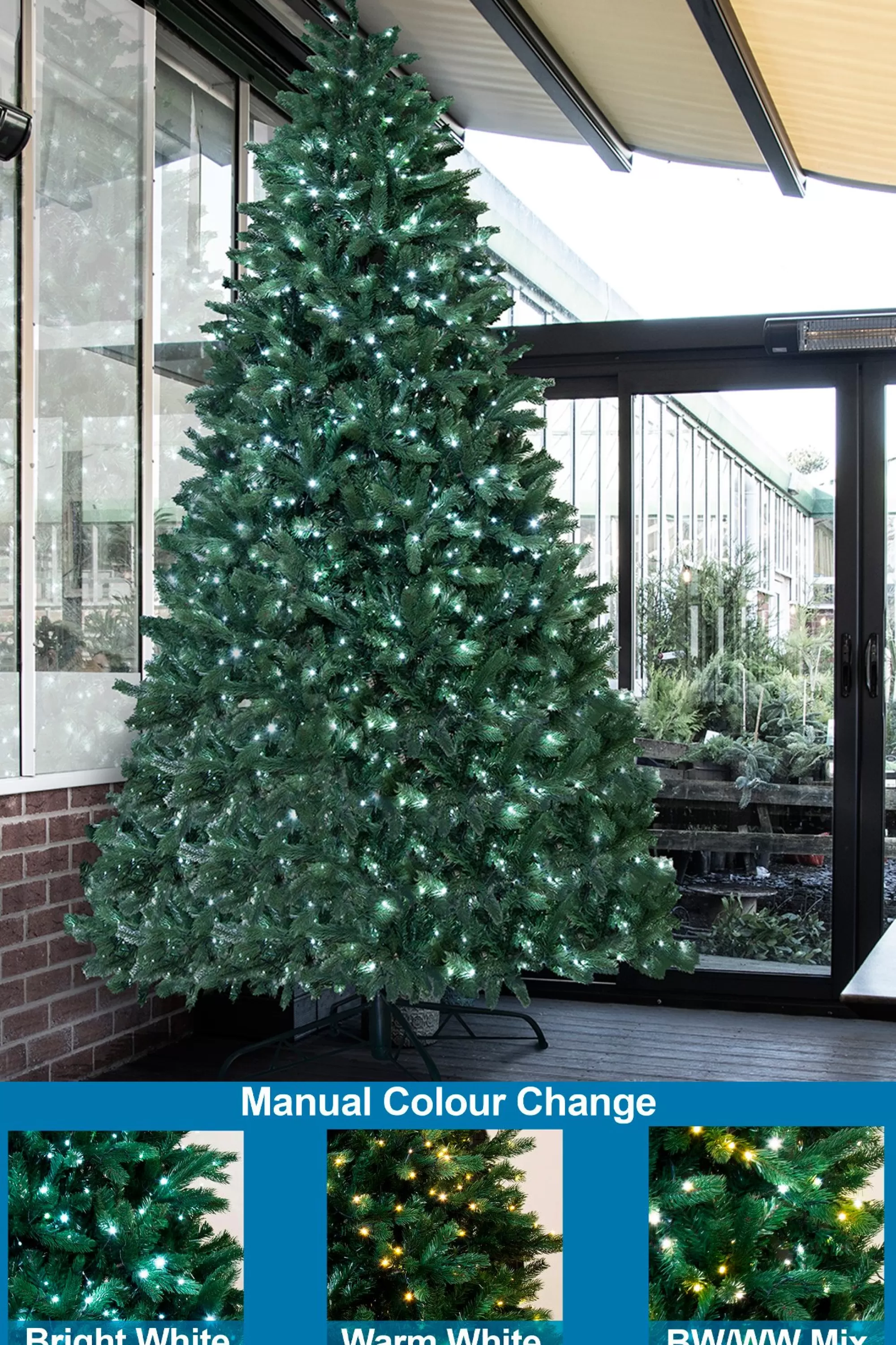 Discount Christmas Tree World The 10Ft Ultra Devonshire Fir Pre-Lit With Warm White/White Colour Change Leds