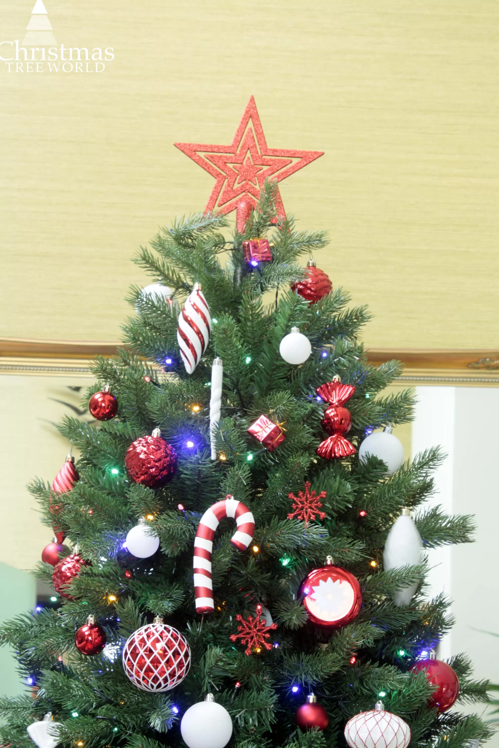 New Christmas Tree World The 12Ft Ultra Devonshire Fir Pre-Lit With Warm White/Multicoloured Colour Change Leds