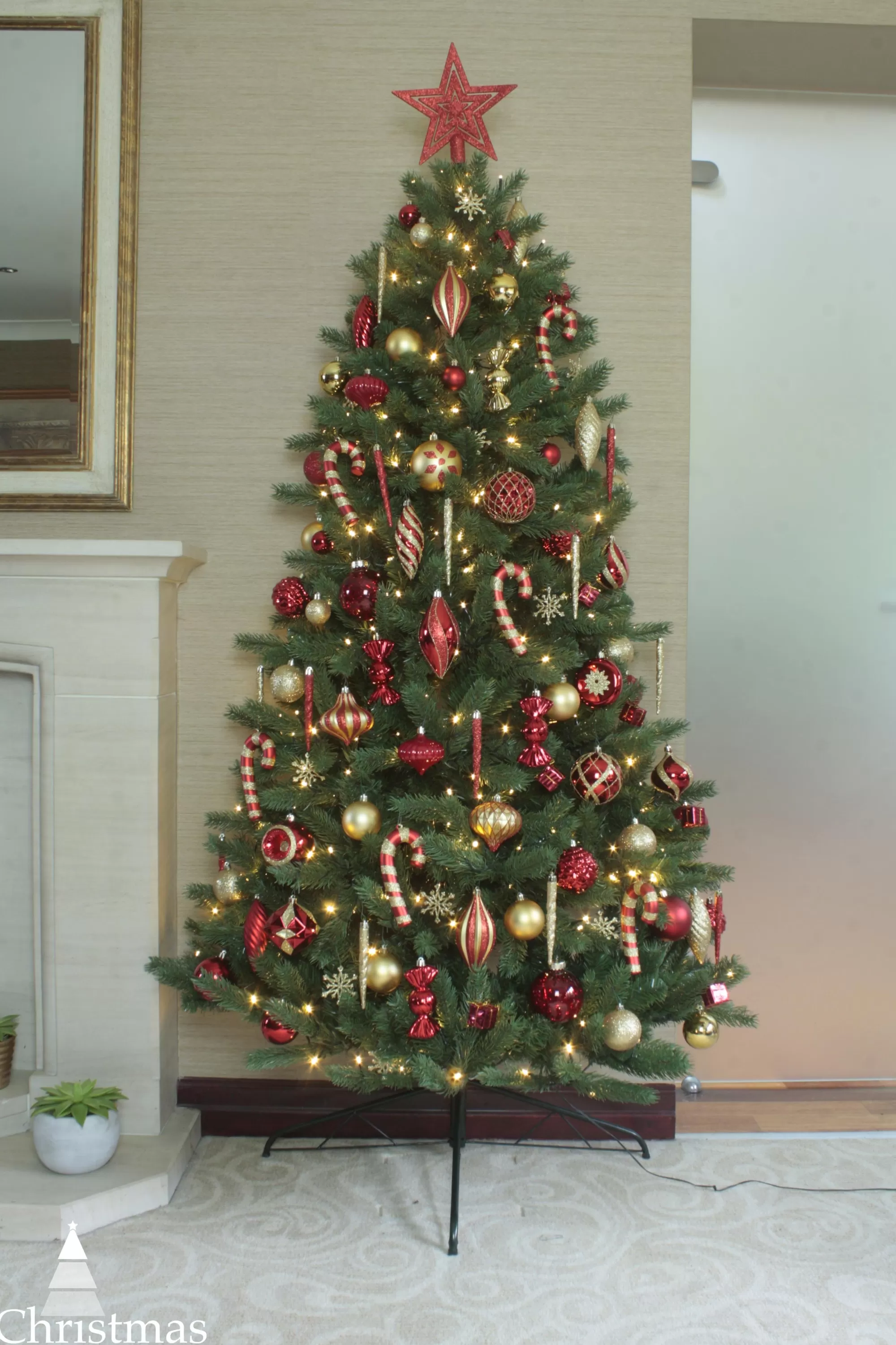 Online Christmas Tree World The 4Ft Pre-Lit Ultra Devonshire Half Tree Warm White Lights
