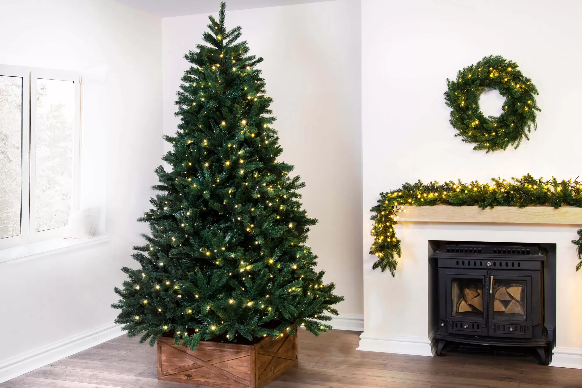 Cheap Christmas Tree World The Ultra Devonshire Fir Pre-Lit With Warm White/Multicoloured Leds (4Ft To 12Ft)