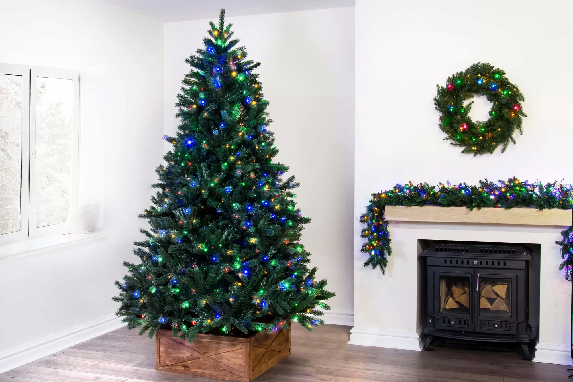 Cheap Christmas Tree World The Ultra Devonshire Fir Pre-Lit With Warm White/Multicoloured Leds (4Ft To 12Ft)